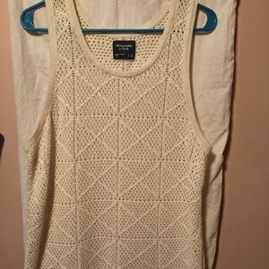 Abercrombie & Fitch Cream Crochet Tank Top
